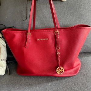 Michael Kors red large tote